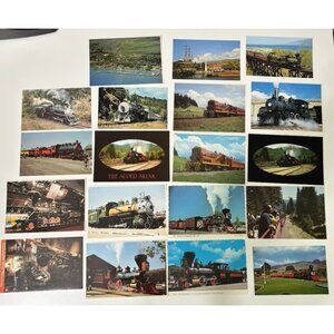 Vintage Train Postcards 19 Different Unused California Hawaii Oregon Nevada